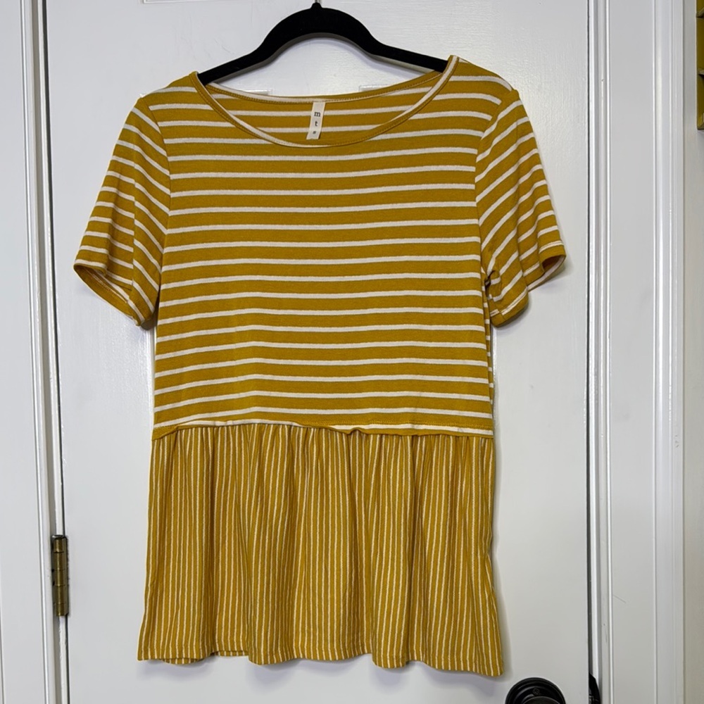 Striped Mustard Top